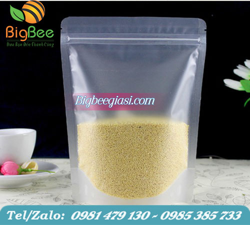 túi zipper trong suốt đáy đứng