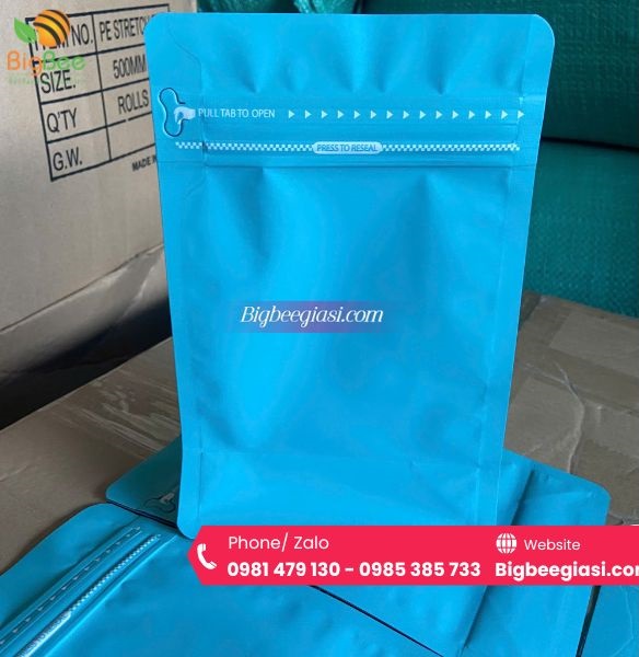 Mẫu túi zipper 8 cạnh màu xanh pastel đẹp mắt Mẫu túi zipper 8 cạnh màu xanh pastel đẹp mắt