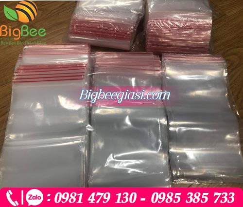 Túi zipper miết miệng chỉ đỏ