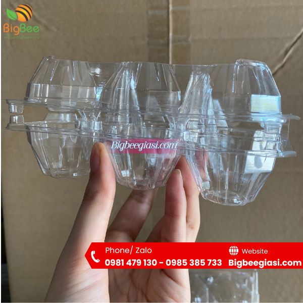 Vỉ nhựa đựng 6 quả trứng bấm nút Vỉ nhựa đựng 6 quả trứng bấm nút