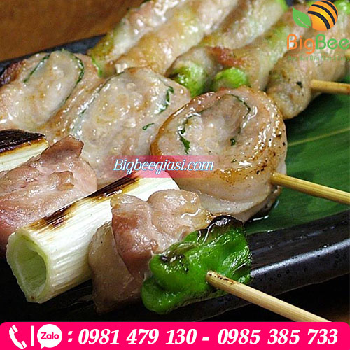 Xiên tre nướng thịt cá rau củ