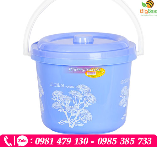 Xô 5l vuông họa tiết bông (có nắp) Xô 5l vuông họa tiết bông (có nắp)