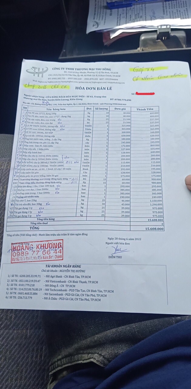 hóa đơn bán hàng