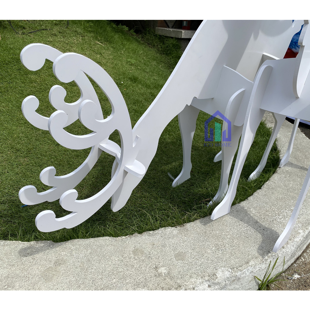 Set 2 con tuần lộc lớn bằng gỗ trang trí Noel