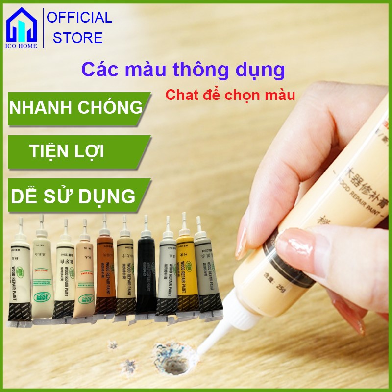 Tuýp keo sơn che khuyết điểm đồ gỗ bong tróc, xước sơn