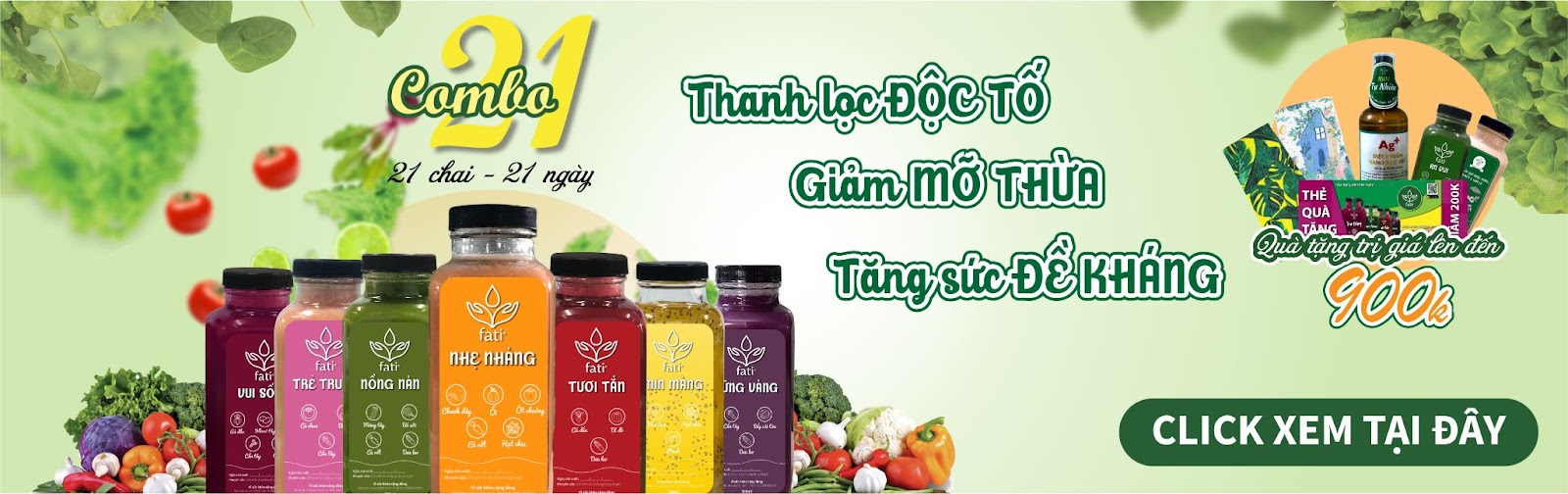 Combo 21 ngày Nước ép fati - cung cấp đầy đủ dưỡng chất cho quá trình giảm cân Combo 21 ngày Nước ép fati - cung cấp đầy đủ dưỡng chất cho quá trình giảm cân