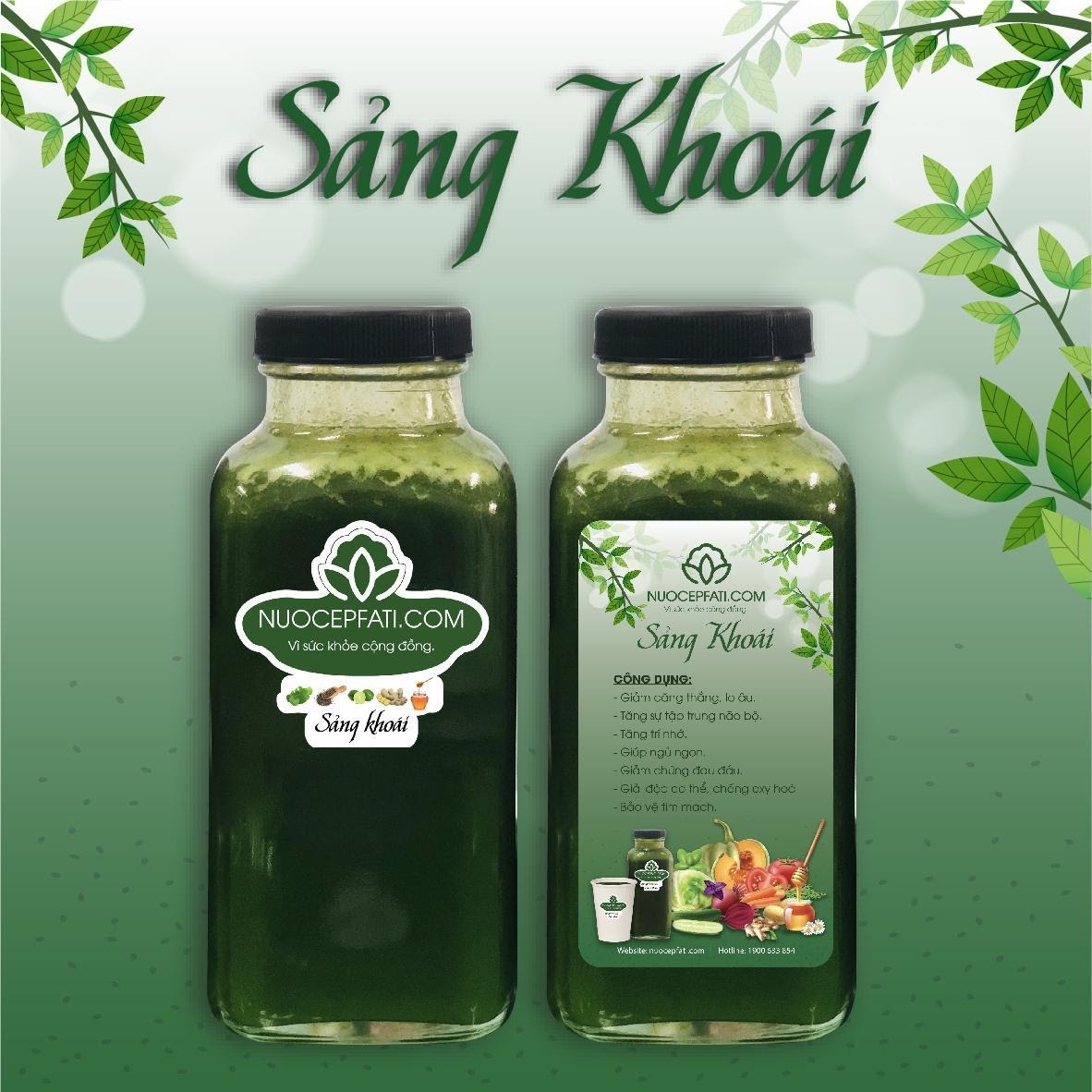 Trong Nước ép fati Sảng Khoái, rau má được kết hợp hài hòa với gừng và mật ong Trong Nước ép fati Sảng Khoái, rau má được kết hợp hài hòa với gừng và mật ong