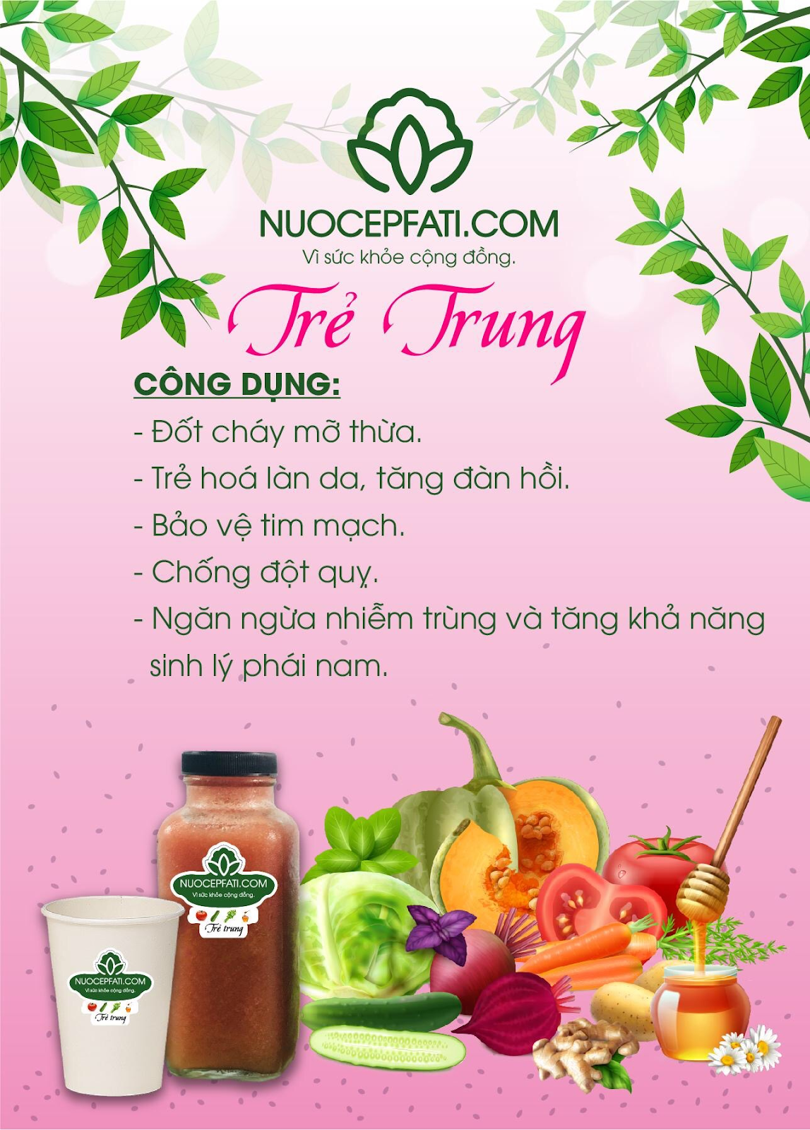 Nước ép Fati - Trẻ Trung có công dụng giúp giảm cân và trẻ hóa làn da Nước ép Fati - Trẻ Trung có công dụng giúp giảm cân và trẻ hóa làn da