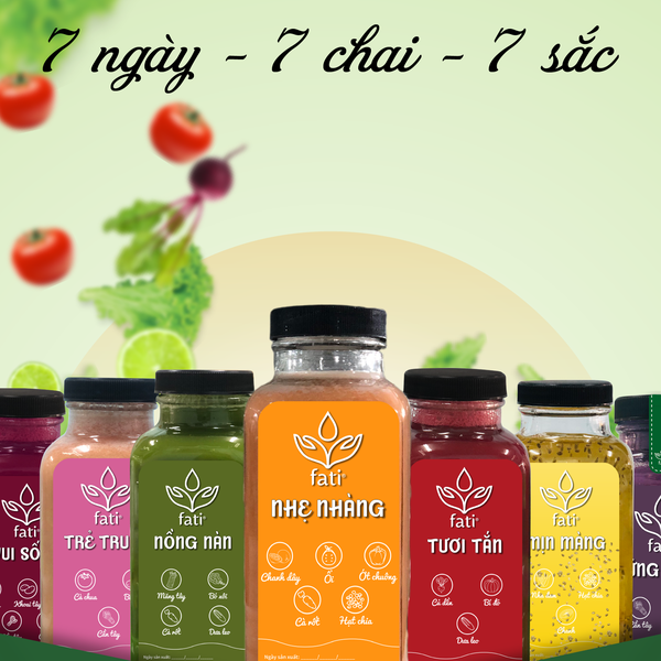 Nước ép detox fati - COMBO 7 - Thanh Lọc Độc Tố, Giảm Mỡ Thừa, Tăng Đề Kháng