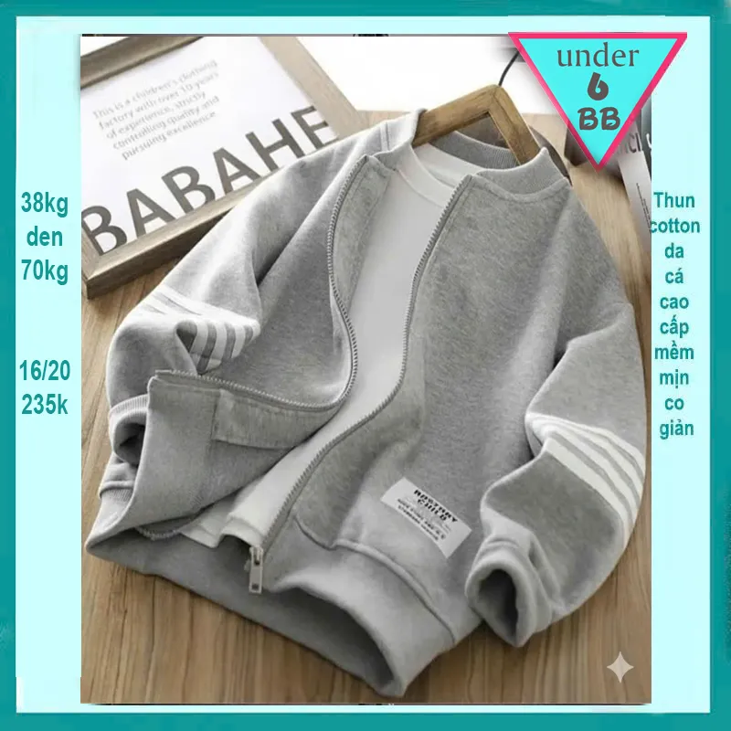 Áo Khoác bé trai ( bomber - xám 009 )