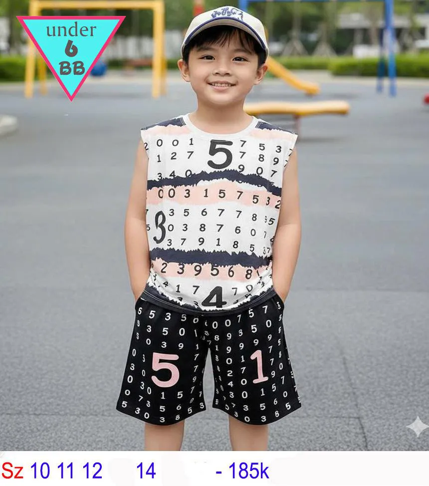 Đồ bộ sát nách in họa tiết nhiều  số phong cách cá tính cho bé đi chơi , đi học