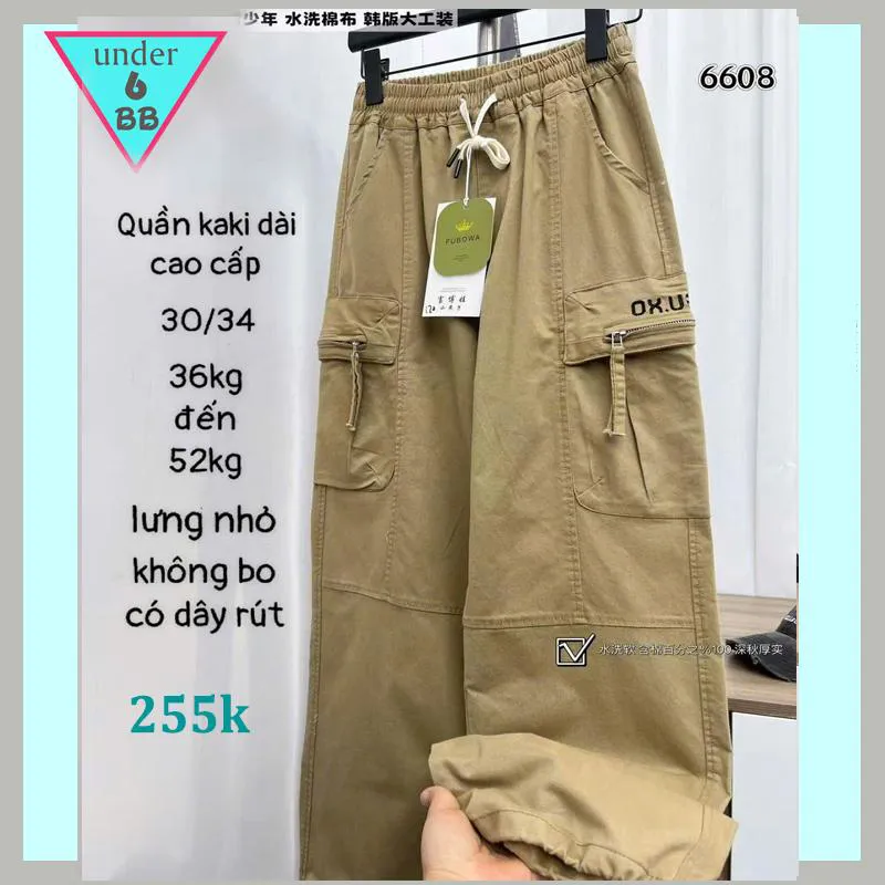 Quần kaki dài bé trai cao cấp ( Mã 6608 - 36kg đến 52kg )