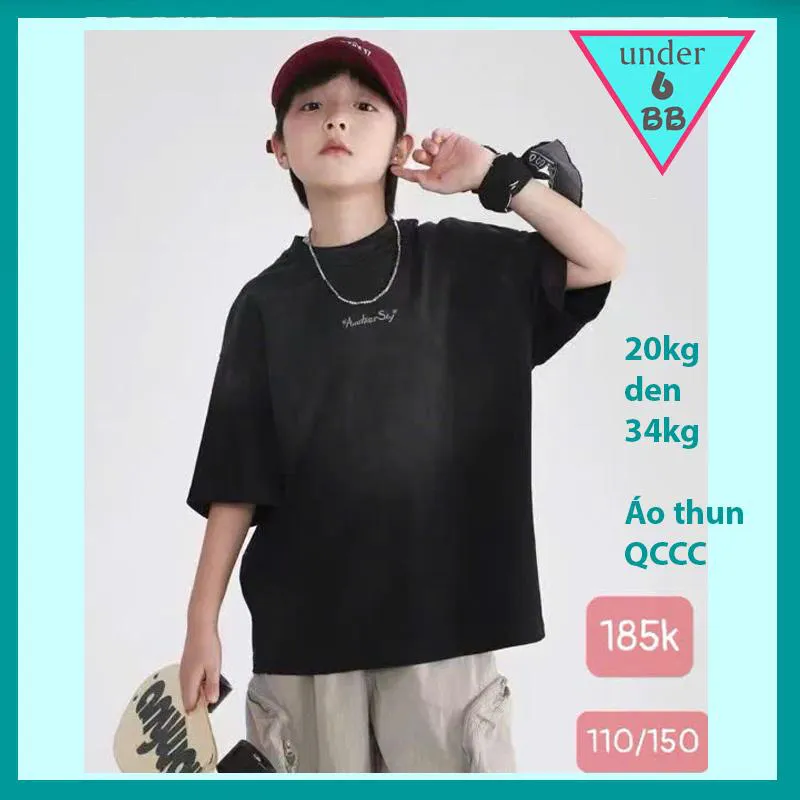 Áo thun bé trai cao cấp in chữ cá tính ( mã : 002 )
