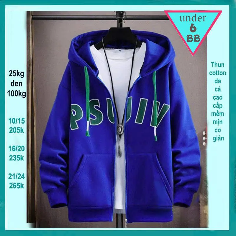 Áo khoác bé trai in chữ PSUIV phong cách cá tính cho bé đi chơi , đi học