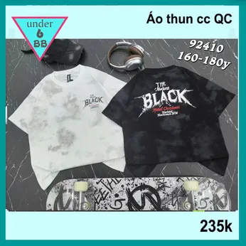 Áo thun bé trai cao cấp in họa tiết chữ Black màu loang cá tính cho bé đi chơi , đi học