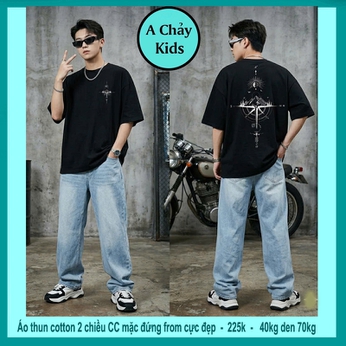 Áo thun cotton bé trai in hình phong cách cực cá tính cho bé lớn diện đi chơi, đi du lịch