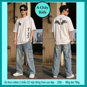 Áo thun cotton bé trai in hình Cánh Chim phong cách cực cá tính cho bé lớn diện đi chơi, đi du lịch