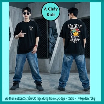 Áo thun cotton bé trai in hình phong cách cực cá tính cho bé lớn diện đi chơi, đi du lịch