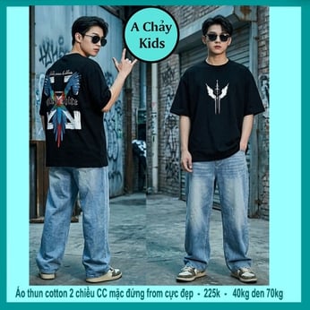 Áo thun cotton bé trai in hình phong cách cực cá tính cho bé lớn diện đi chơi, đi du lịch