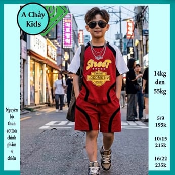 Đồ bộ bé trai hiphop in chữ Street phong cách cá tính cho bé diện đi chơi , đi học