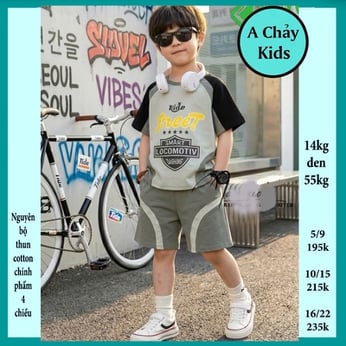 Đồ bộ bé trai hiphop in chữ Street phong cách cá tính cho bé diện đi chơi , đi học