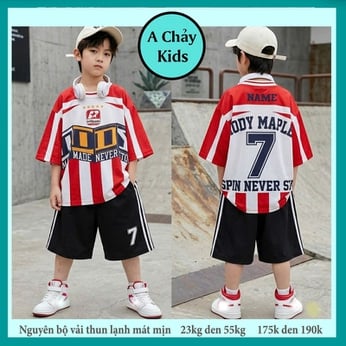 Đồ bộ bé trai thun lạnh thể thao in số 7 phong cách cá tính cho bé đi chơi , đi học