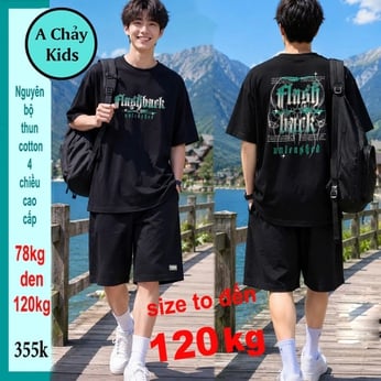Quần áo bé trai size lớn in chữ phong cách cá tính cho tuổi teen diện phố , học thêm 