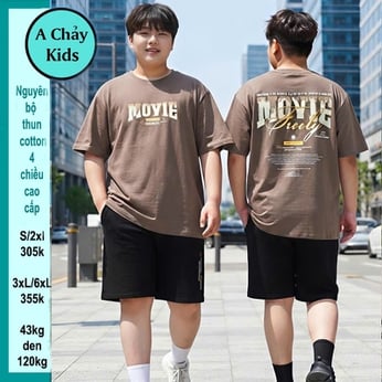 Quần áo bé trai size lớn in chữ Move phong cách tuổi teen cá tính bé diện phố