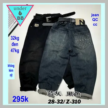 Quần jean dài bé trai cao cấp (Xanh , Đen: 32kg đến 47kg )(Mã :310)