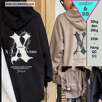 Áo hoodie bé trai tay dài ( Đen ) cotton da cá dày dặn in họa tiết đơn giản phong cách cá tính cho bé đi chơi , đi học