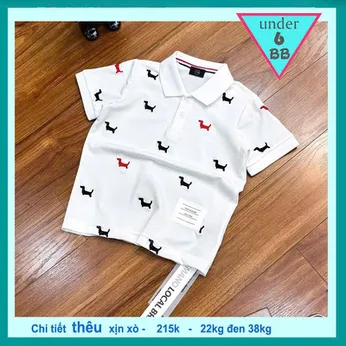 Áo thun polo bé trai thêu chi tiết Chú Chó Lạp Xưởng phong cách cá tính cực sang cho bé diện đi chơi , đi tiệc