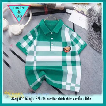 Áo polo bé trai in họa tiết caro style cá tính sang trọng cho bé đi chơi , đi tiệc