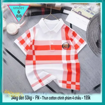 Áo polo bé trai in họa tiết caro style cá tính sang trọng cho bé đi chơi , đi tiệc