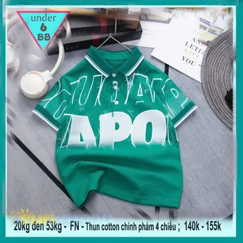 Áo polo bé trai in chữ phong cách thời trang cá tính cực sang xịn cho bé yêu diện đi chơi , đi tiệc