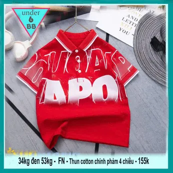 Áo polo bé trai in chữ phong cách thời trang cá tính cực sang xịn cho bé yêu diện đi chơi , đi tiệc