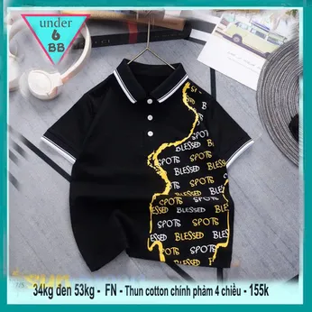 Áo polo bé trai in họa tiết hình bản đồ phong cách cực sang xịn cho bé đi chơi ,tiệc
