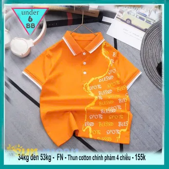 Áo polo bé trai in họa tiết hình bản đồ phong cách cực sang xịn cho bé đi chơi ,tiệc