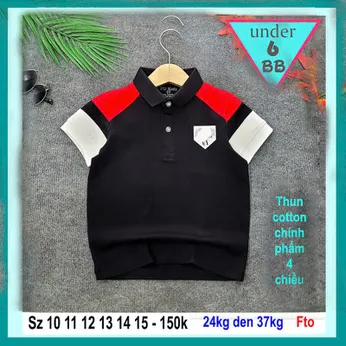 Áo thun polo bé trai in họa tiết phối màu cá tính cho bé đi chơi , đi tiệc