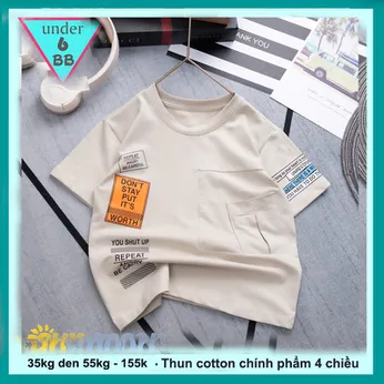 Áo thun bé trai cá tính in chữ mang phong cách thời trang cho bé diện đi chơi mùa hè , du lịch