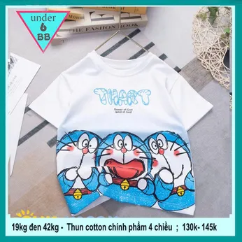 Áo thun bé trai cá tính in họa tiết hình Doraemon siêu dễ thương cho bé yêu diện đi chơi , du lịch