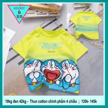 Áo thun bé trai cá tính in họa tiết hình Doraemon siêu dễ thương cho bé yêu diện đi chơi , du lịch