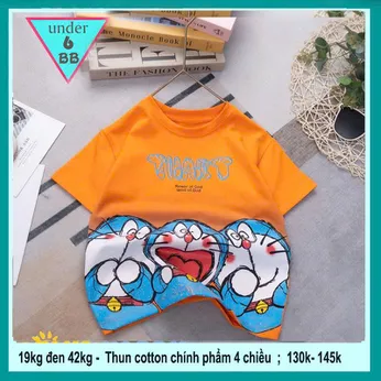 Áo thun bé trai cá tính in họa tiết hình Doraemon siêu dễ thương cho bé yêu diện đi chơi , du lịch