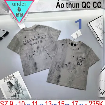 Áo thun bé trai cao cấp ( Mã 1 ) in họa tiết loang chữ phong cách cá tính cho bé đi chơi , đi học