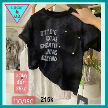 Áo thun bé trai cao cấp in chữ phối màu loang style cá tính cho bé diện đi chơi ,du lịch