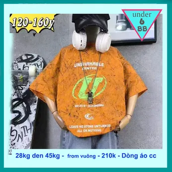 Áo thun bé trai cao cấp in chữ phối màu loang phong cách cực ngầu cho bé diện đi chơi , đi du lịch