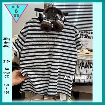 Áo thun bé trai cao cấp in sọc style cá tính cho bé yêu diện đi chơi , du lịch