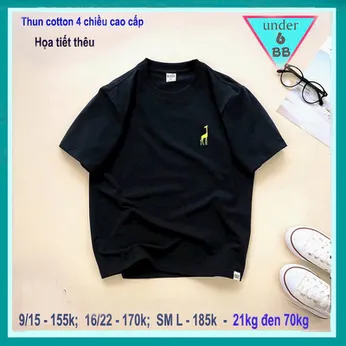 Áo thun bé trai cao cấp thêu hình con hươu đơn giản phong cách cá tính cho bé diện đi chơi , đi tiệc