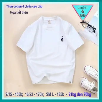Áo thun bé trai cao cấp thêu hình con hươu đơn giản phong cách cá tính cho bé diện đi chơi , đi tiệc