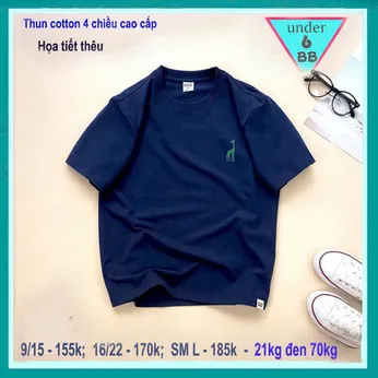 Áo thun bé trai cao cấp thêu hình con hươu đơn giản phong cách cá tính cho bé diện đi chơi , đi tiệc