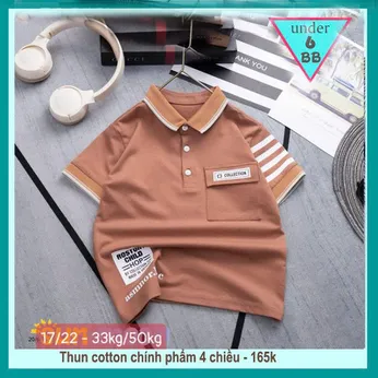 Áo thun có cổ cho bé trai in sọc tay phong cách cá tính  cực sang cho bé đi chơi , đi du lịch